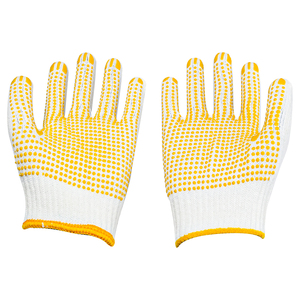 Guanti da lavoro in maglia di cotone punteggiato in Pvc rivestiti con punti in Pvc sulla protezione delle mani sul palmo sul lavoro - Product Image 4