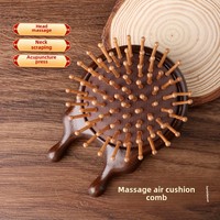 Peigne compact à coussin d'air en bois massif Tête de bois de santal avec caractéristiques de massage méridien Écologique Usage domestique Fabricant Vente en gros