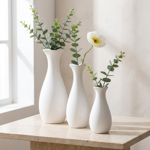 <span class=keywords><strong>Vase</strong></span> en céramique blanc mat nordique sur mesure, bord lisse en forme de lys, <span class=keywords><strong>vase</strong></span> <span class=keywords><strong>à</strong></span> fleurs en <span class=keywords><strong>porcelaine</strong></span> <span class=keywords><strong>à</strong></span> bord plissé, décoration d'intérieur - Product Image 1