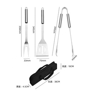 Juego de Utensilios para Asar a la Parrilla con Carbón - Utensilios de Acero Inoxidable para Barbacoa, <span class=keywords><strong>Limpiador</strong></span> de Parrilla y Brochetas, 3-5 Piezas, Herramientas de Cocina para el Hogar - Product Image 4