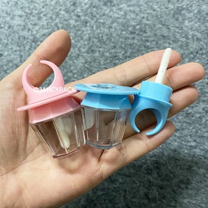 JANCY Paquete de 8ml de gran capacidad anillo de dedo azul en forma de rosa iptint botella Mini lindo brillo de labios tubos contenedor con varitas - Product Image 4