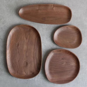Ensemble de plateaux de service en bois massif, finition naturelle faite à la main, pour collations, fruits, desserts, bois d'acacia, style japonais - Product Image 2