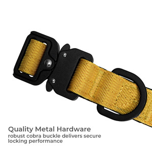 Collier tactique réglable pour chien en nylon avec boucle à dégagement rapide en métal et anneau en D pour l'entraînement en extérieur - Product Image 2