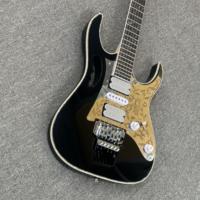 MINYU OEM 7v Electric Guitar With Black Body Gold Bridge HSH Pickups Customizable Fingerboard, Fast Ship Random Color