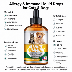 Gouttes liquides immunitaires en gros pour chiens et chats : Soulagement des démangeaisons, soutien de la santé immunitaire, à base de curcuma et de chardon-Marie, OEM - Product Image 2