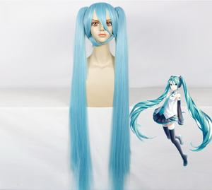 Peluca de <span class=keywords><strong>Cosplay</strong></span> para Fiesta, Peluca de <span class=keywords><strong>Miku</strong></span> <span class=keywords><strong>Hatsune</strong></span> de 120 cm, Ultra Larga, con Doble Cola de Caballo, Azul Verdoso, para Mujer - Product Image 1