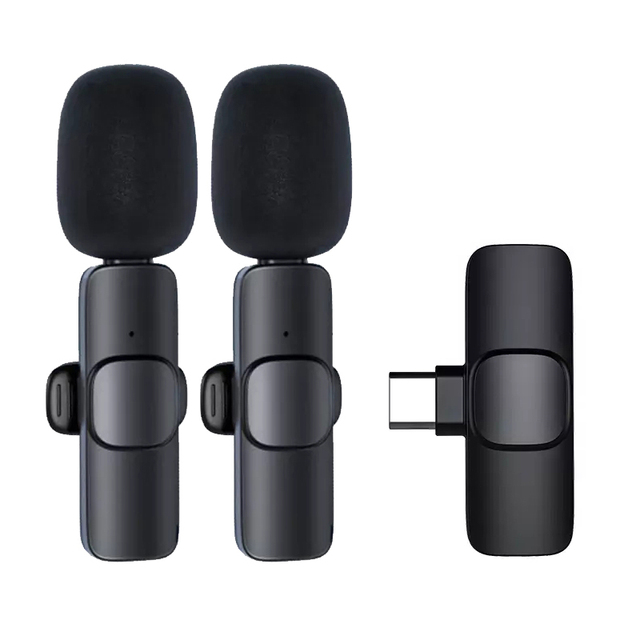 Professional Wireless Lavalier Lapel Microphone for iPhone iPad Cordless Recording Mic for Interview Video Podcast Vlog