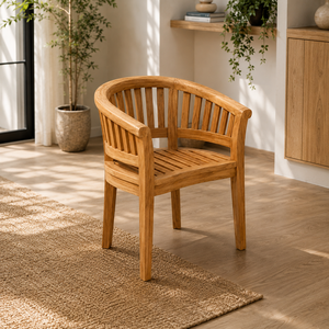 Chaise de jardin en teck écologique - Siège extérieur confortable et durable pour cour, parc, villa et patio - Product Image 6