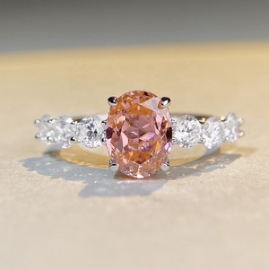 S925 Women's Pure Silver <strong>3</strong>-<strong>carat</strong> Fanta Colored Diamond <strong>Ring</strong> - Product Image 4