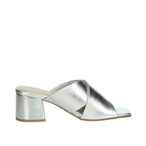 Marco Tozzi Pantoufle à talons pour femme 2-27206-42 Mules argentées à bout carré et talon carré - Product Image 4