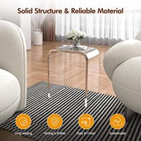 Table d'appoint en acrylique transparent sur mesure en forme de U, table d'appoint moderne transparente pour canapé, table de chevet pour salon, meubles de maison
