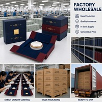 Boîte cadeau de thé chinois en cuir PU avec logo personnalisé, emballage de luxe, étui de rangement, doublure en velours, feuille d'or, ensemble de thé en feuilles