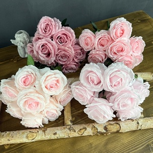 باقة زهور اصطناعية من الحرير المختلط مكونة من 9 رؤوس من نوع آنا روز لعام 2026، مصنوعة يدويًا لتزيين حفلات الزفاف وأعياد الميلاد وعيد الأم والمناسبات - Product Image 2