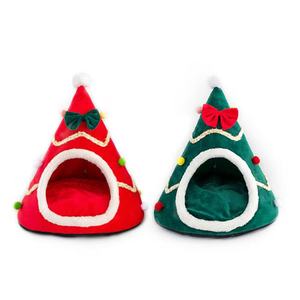 <span class=keywords><strong>2026</strong></span> Neues Katzenbett Weihnachtsbaum-Katzenzelt Selbstwärmend 2-in-1 Abnehmbares Komfortables Dreieckiges Haustier-Tipi Hundehöhle - Product Image 6