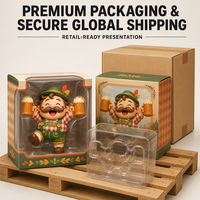 Figurine en vinyle personnalisée OEM pour le festival de la bière bavaroise, figurine d'art de brasseur d'Oktoberfest, vente directe d'usine