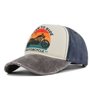 Casquette de baseball rétro imprimée pour homme, style motard, effet vieilli, chapeau de soleil, style camionneur, motifs personnalisables disponibles - Product Image 2