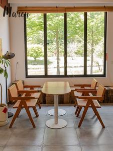 Juegos de Muebles de Restaurante Retro de Madera Maciza Francesa Personalizados para el Hogar, <span class=keywords><strong>Bar</strong></span> y Hotel, Mesas y Sillas de Comedor - Product Image 2