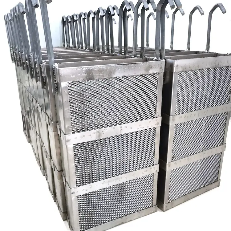 Customized Professional Anti-corrosion ASTM B265 Gr1 Pure Titanium Metal Anode Basket For Anodizing