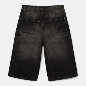 Wholesale Customized Oversized Cropped <b>Jean</b> <b>for</b> <b>Men</b> Vintage Wash Five Pockets Baggy Casual Fit Denim Shorts - Product Image 6