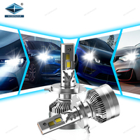 Lampu depan LED Super terang 200W, lampu depan H7 H4 HB3 HB4 6500K cahaya putih Canbus siap tanpa kesalahan untuk mobil kondisi baru