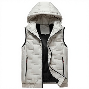 Gilet matelassé en polyester zippé pour homme – Nouvelle veste sans manches à capuche, tendance et formelle pour l'hiver, séchage rapide, col en V, léger et chaud – OEM - Product Image 2