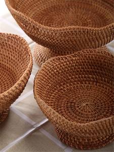 Cesta de fruta tejida de ratán hecha a mano al por mayor, bandeja de pan de fruta de escritorio de bambú para almacenamiento de cocina - Product Image 3