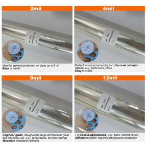 Feuille 400mm 8mil Mil 200 microns sécurité bâtiment fenêtre verre 12 Mil clair <span class=keywords><strong>Film</strong></span> de sécurité <span class=keywords><strong>et</strong></span> - Product Image 2
