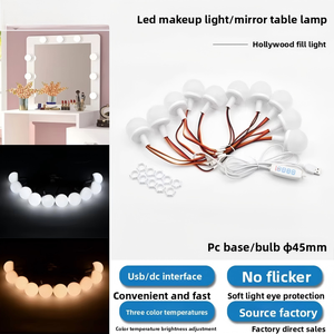 45mm <span class=keywords><strong>LED</strong></span> Makyaj Aynası Işığı Ayarlanabilir Renk Sıcaklığı (2700K-6000K) USB ile Çalışan Kısılabilir Düğme Kontrollü Makyaj Aydınlatması - Product Image 4