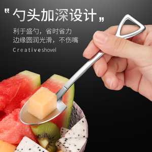 Cuillère à fruits en acier inoxydable 304, cuillère à dessert pour crème glacée, outil de cuisine domestique à démoulage facile, couleur unie, utilisation manuelle - Product Image 3