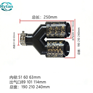 Puntas de <span class=keywords><strong>escape</strong></span> de fibra de carbono Rytan universales <span class=keywords><strong>para</strong></span> automóvil, de acero inoxidable y carbono forjado brillante, con interior negro <span class=keywords><strong>para</strong></span> <span class=keywords><strong>Akrapovic</strong></span> - Product Image 5