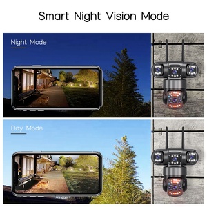 Caméra de sécurité intelligente extérieure WIFI avec suivi automatique, trois objectifs, 3 écrans, 12MP, 4G SIM Card LTE PTZ, capteur CMOS, Regis V380Pro - Product Image 3