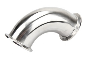 Hot Bán 3.5 \ "Vệ Sinh Thép Không Gỉ Tri Kẹp 90 Khuỷu Tay 2-Ống Phụ Kiện Với Vệ Sinh Van Mặt Bích Khuỷu Tay - Product Image 3