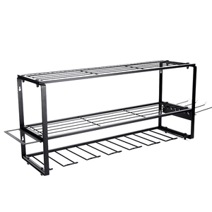 Tùy Chỉnh Nhiệm Vụ Nặng Nề Điện 3 Hai Lớp Công Cụ Tổ Chức Wall Mount Kim Loại Nhà Để Xe Kệ 7 Khoan Móc Áo Lưu Trữ Giá - Product Image 3