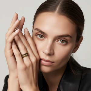 Paquete de Anillos de Moda Charlotte: Elegantes y Estilizados Anillos de Oro Vermeil de 18k con Piedras Preciosas Cultivadas en Laboratorio - Product Image 1