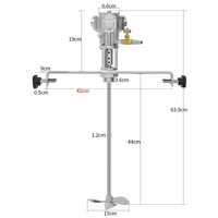 Mélangeur rotatif pneumatique SURMA pour seaux de 5 gallons de peinture, détergent, poudre, plaque horizontale en acier inoxydable, mélange anti-explosion