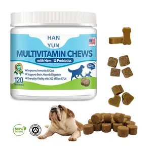 Hanyun OEM犬のビタミンとサプリメントは、犬のための裾のプロバイオティクスペット天然マルチビタミンサプリメントで噛む