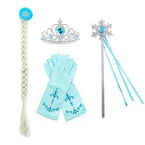 Robe de princesse Elsa de Frozen pour filles - Robe en tulle bleu glace avec cape à flocons de neige Costume de fête/cosplay pour enfants - Product Image 4