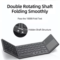 Teclado BT Plegable con Panel Táctil Ultra Delgado Portátil Recargable para iPad iPhone Tableta Android Laptop Windows Business