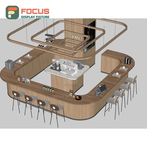 Exhibidor de Productos de Café Contemporáneo con Acabado en Nogal Negro, Área de Exhibición de Accesorios, Exhibidor para Tienda de Granos - Product Image 3