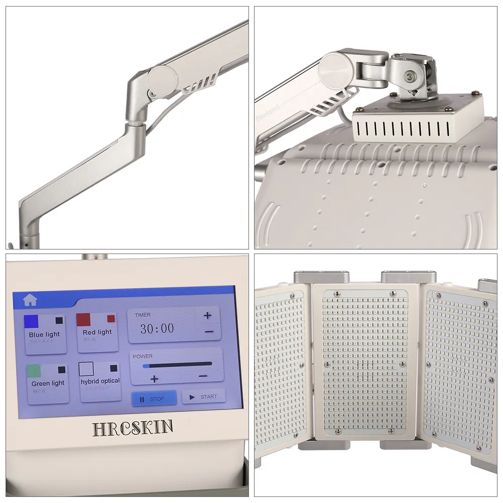 جهاز علاج الوجه بالضوء pdt المحترف 10 مستويات و 4 ألوان led جهاز علاج الوجه بضوء led مع مصابيح