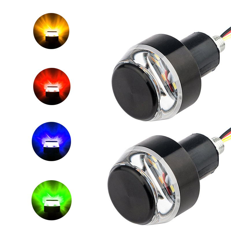 2 шт./компл. мотоциклетные светодиодные светильники белого и желтого цвета, двойной свет изменение руль светодиодный поворотник для Cafe Racer