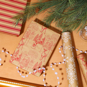 New Design Craft <b>Paper</b> Set of 3 Snowflake & Reindeer Printed Christmas Wrapping <b>Paper</b> <b>Roll</b> Fruit Gift Packing <b>Paper</b> - Product Image 5