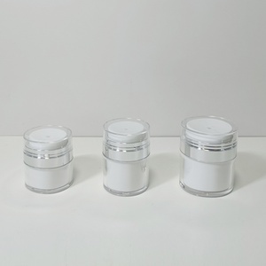15ml 30ml 50ml Airless Pump <b>Jar</b> 30g 50g Cosmetic Container Empty White Airless <b>Jar</b> with Lids Round for Cream Lotion <b>Plastic</b> <b>Jar</b> - Product Image 2