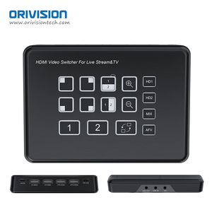 Conmutador de Video HDMI de 2 Vías con Salida UVC para Transmisión en Vivo OBS, Mezclador de Audio con Pantalla Dividida PIP de 2 Canales, Conmutador de Video PVW PGM - Product Image 1
