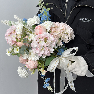 SMOOTH Vente en gros <span class=keywords><strong>de</strong></span> bouquets <span class=keywords><strong>de</strong></span> <span class=keywords><strong>mariée</strong></span> artificiels faits à la main, personnalisés, <span class=keywords><strong>de</strong></span> haute qualité, naturels, roses, blancs, bleus, pour la <span class=keywords><strong>mariée</strong></span> - Product Image 2