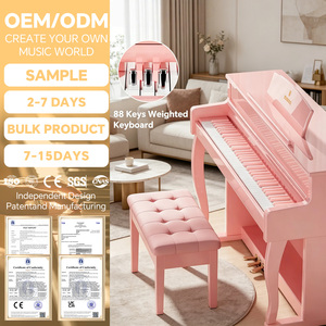 Clavier de piano numérique droit KERID, clavier de piano professionnel 88 touches lestées, piano numérique - Product Image 1