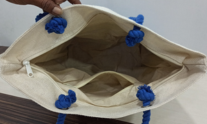 <b>Large</b> Fancy Jute Beach <b>Shoulder</b> <b>Bag</b> with Nice Fashionable Printing Manufacturer in India Kolkata West-Bangla - Product Image 5