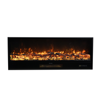 Cheminée électrique encastrée de 60 cm avec chauffage, flamme LED, poêle à bois, petite taille, pour la maison, la chambre, chauffage et décoration intérieure