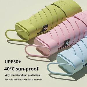 Parapluie compact pliable en cinq sections LM-H noir, manuel, résistant aux UV, pour pliage - Product Image 1