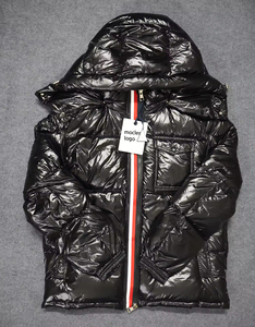 Áo khoác phao nam NFC Luxury Winter Jack, áo khoác phao bóng mượt, áo khoác phao cỡ lớn, áo khoác có mũ trùm đầu màu đen dành cho nam - Product Image 1